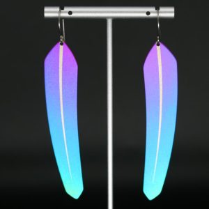 Titanium TechFeathers by Pat Pruitt, pink, blue, green