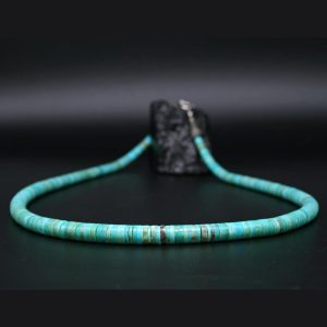Kingman Turquoise Necklace by Alfred Chavez, Kewa