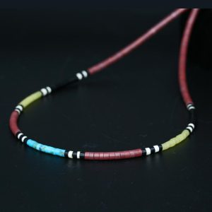 Pipestone Heishi Necklace by H & J Chavez